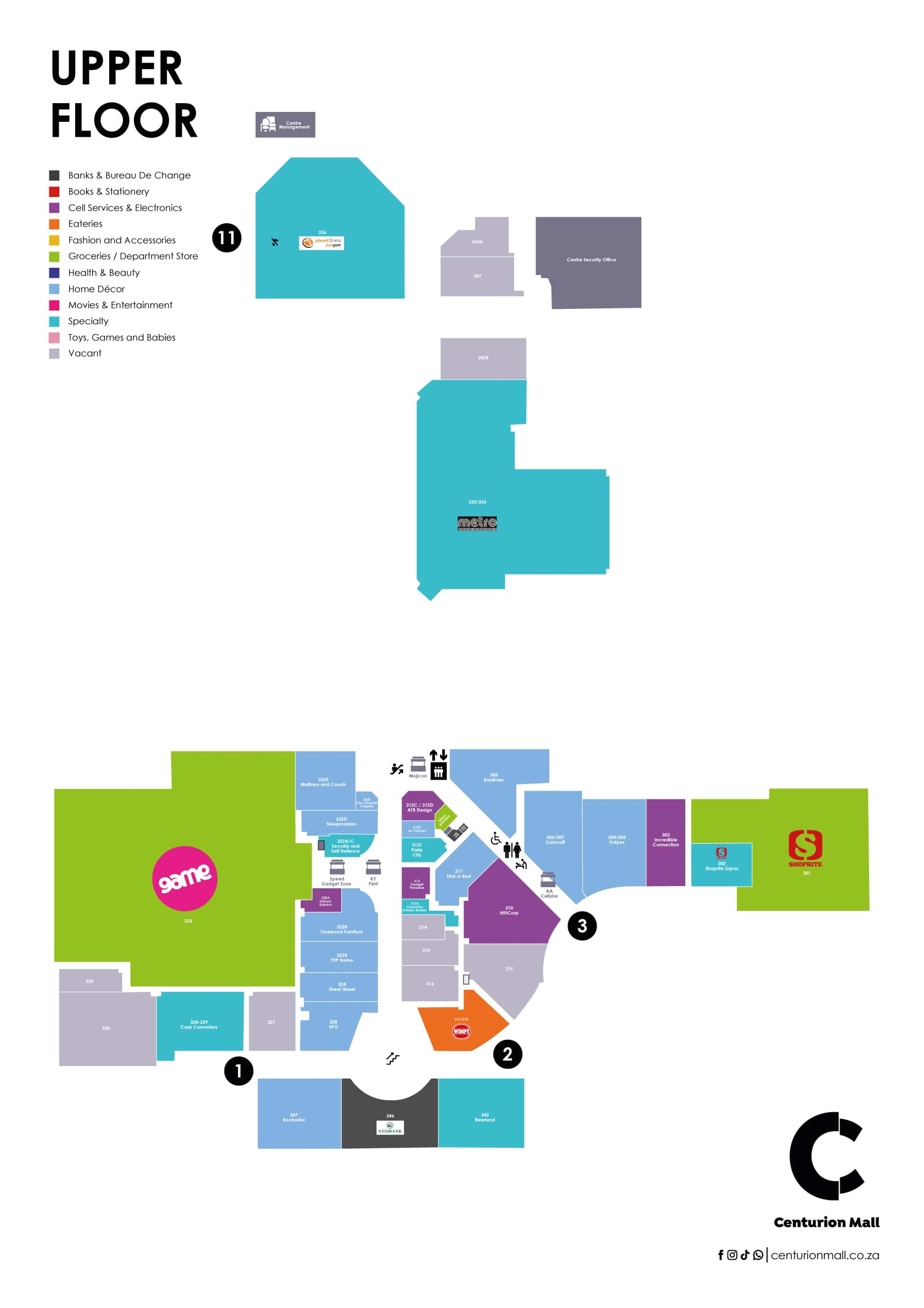 Centurion Mall Mall Map Design 26 02 2025 03 Upper Floor